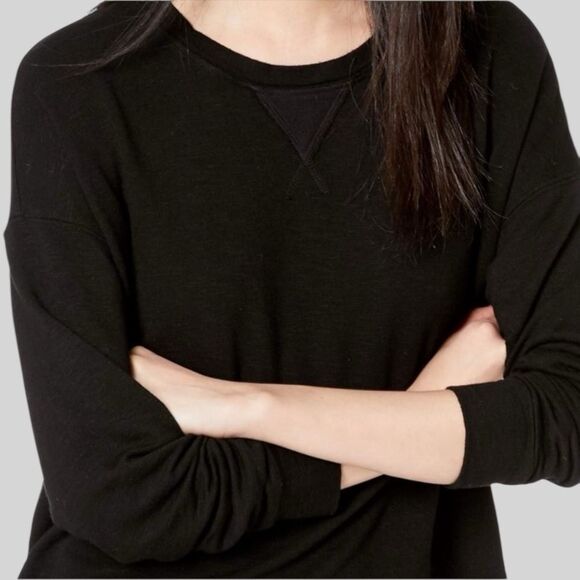 Splendid Dream Slub Pullover Sweater Sweatshirt Women's Size S Black Soft Lounge - Picture 2 of 16